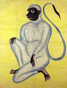 El Dios Mono Hanuman, Kalighat, Calcuta, c.1870 de Indian School