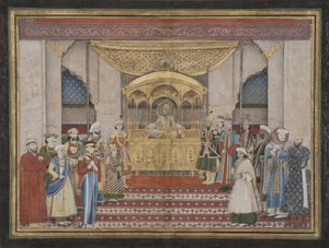 El emperador mogol Bahadur Shah II en Darbar