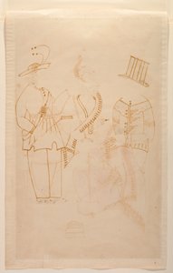 El oficinista Nabin mata a su esposa Elokeshi con un pelador de verduras, c.1880 (acuarela sobre papel) de Indian School
