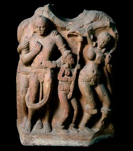 La rica cortesana Vasantasena (escultura, Imperio Kushan) de Indian School