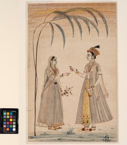 Dos mujeres bajo un árbol, c.1750 de Indian School