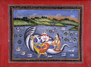 Vishnu y Lakshmi, ilustración de 