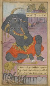Vol.2 fol.208 Kumbhakarna bosteza mientras es despertado de su sueño de Indian School