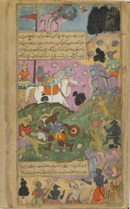 Vol.2 fol.253 Vibhisana exhorta a los monos a completar su victoria sobre los raksasas matando a Indrajita y sus fuerzas de Indian School