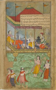 Vol.2 fol.283 Bharata viene a saludar a Rama, quien es aclamado por el pueblo de Ayodhya