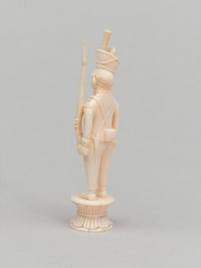 Peón blanco, pieza de ajedrez, India, circa 1820 de Indian School