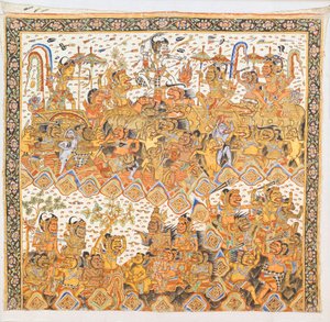 Ramayana (color balinés sobre lienzo) de Indonesian Indonesian