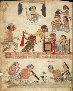 Gente tocando música, bailando y fumando, Ilustración de 