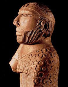 Civilización del Valle del Indo: busto de madera del rey sacerdote