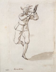 Un hombre con castañuelas y campanas