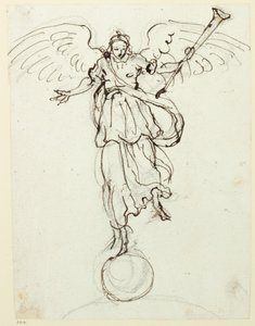 Fama, boceto preliminar, c.1631 de Inigo Jones
