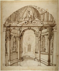 Interior del palacio, c.1611 de Inigo Jones