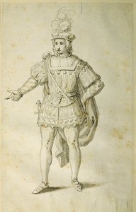 Joven con traje británico antiguo, c.1611 de Inigo Jones