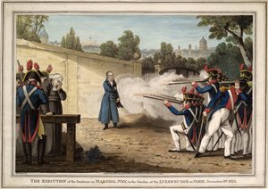 La ejecución del mariscal Michel Ney cerca del Jardín de Luxemburgo el 7 de diciembre de 1815, 1816 de Innocent Louis Goubaud