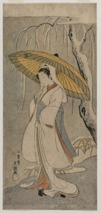 Segawa Kikunojo II como la Doncella Garza de la serie Teatro Ichimura, 1770 de Ippitsusai Bunchō