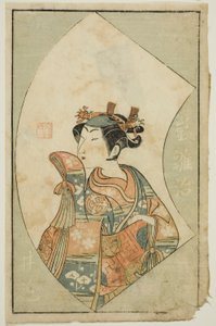 El actor Arashi Hinaji, de "Un libro ilustrado de abanicos de escenario (Ehon butai ogi)" de Ippitsusai Bunchō