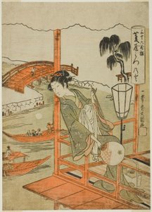 La cortesana Mitsunoto de la Casa Hishiya, de la serie "Sanjurokkasen (Treinta y seis flores)"