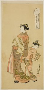 La cortesana Somenosuke de la casa Matsubaya, de la serie "Cartas de amor dobladas" de Ippitsusai Bunchō