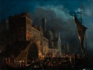 Una noche de gala veneciana, 1825-1835 de Ippolito Caffi