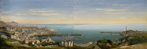 Vista de Génova con el puerto de Ippolito Caffi