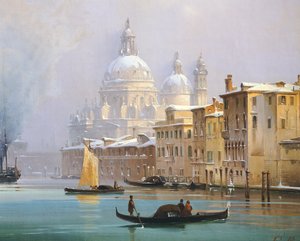 Venecia cubierta de nieve de Ippolito Caffi