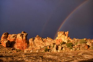 Antiguo yacimiento anasazi, Castle Rock, Colorado de Ira Block