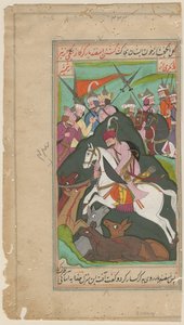 Nobles persas cazando, c. 1650 de Iranian Master