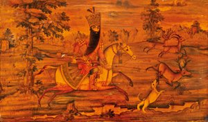 (detalle) de un cofre Qajar
