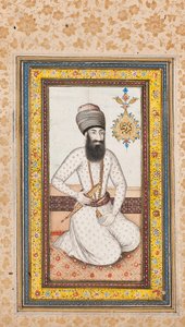 Retrato de Karim Khan Zand, uno de un par con Nadir Shah, Qajar Irán de Iranian School