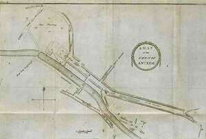 Un mapa de la ciudad de Antrim, placa de 