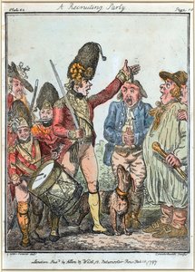 Una fiesta de reclutamiento de Isaac (after) Cruikshank