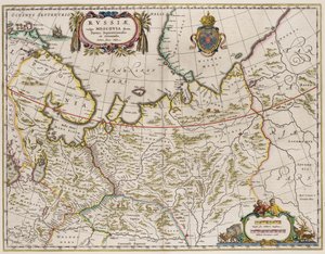 Mapa de Rusia De: Partes Septentrionalis et Orientalis, 1630s