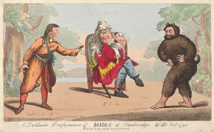 Eine Delitanti-Aufführung von Midas in Turnbridge Wells, Oktober 1792 de Isaac Cruikshank