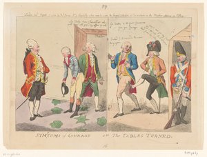 Caso de honor entre De Voglas y el duque de Orleans, 1790 Symptons of Courage o The Tables Turned (título en el objeto)