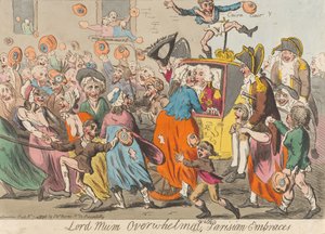 Lord Mum überwältigt von Pariser Umarmungen de Isaac Cruikshank