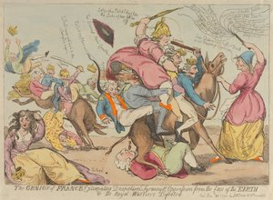 Der Genius Frankreichs, der Despotismus, Tyrannei und Unterdrückung von der Erde vertreibt de Isaac Cruikshank