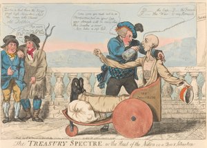 Das Schatzamt-Spektakel oder das Staatsoberhaupt in einer seltsamen Lage de Isaac Cruikshank