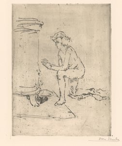 Modelo de rodillas para la estufa de Isaac Israels (signed by artist)