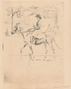 Mujer a caballo de Isaac Israels (signed by artist)