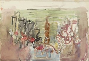 Artistas en el escenario de Isaac Israels