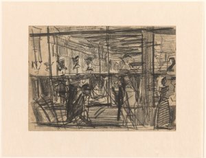 El escaparate de una sombrerería en Nieuwendijk, en Ámsterdam, por la noche de Isaac Israels