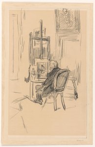Jozef Israels en su estudio de Isaac Israels