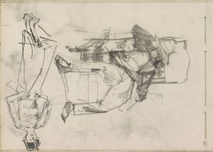 hombre en una silla y una mujer de pie de Isaac Israels