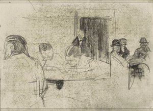 Hombres en las mesas, posiblemente en un café. de Isaac Israels