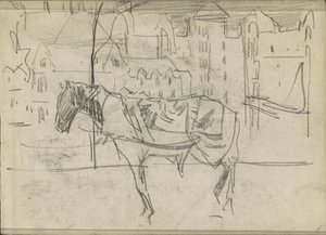 Paisaje urbano con caballo