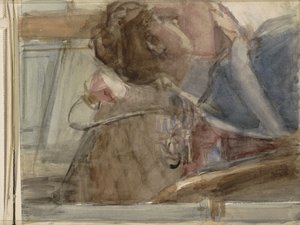 mujer en una mesa de Isaac Israels