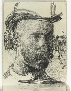 Autorretrato de Isaac Israels, fumando de Isaac Israels
