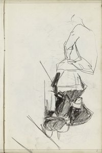 Hombre sentado y niña sentada de Isaac Israels