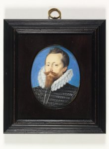 Un caballero, quizás Edward Cecil, vizconde de Wimbledon (acuarela sobre vitela) de Isaac Oliver