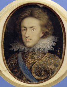 Retrato en miniatura de Enrique (1594-1612) Príncipe de Gales (acuarela sobre vitela) de Isaac Oliver